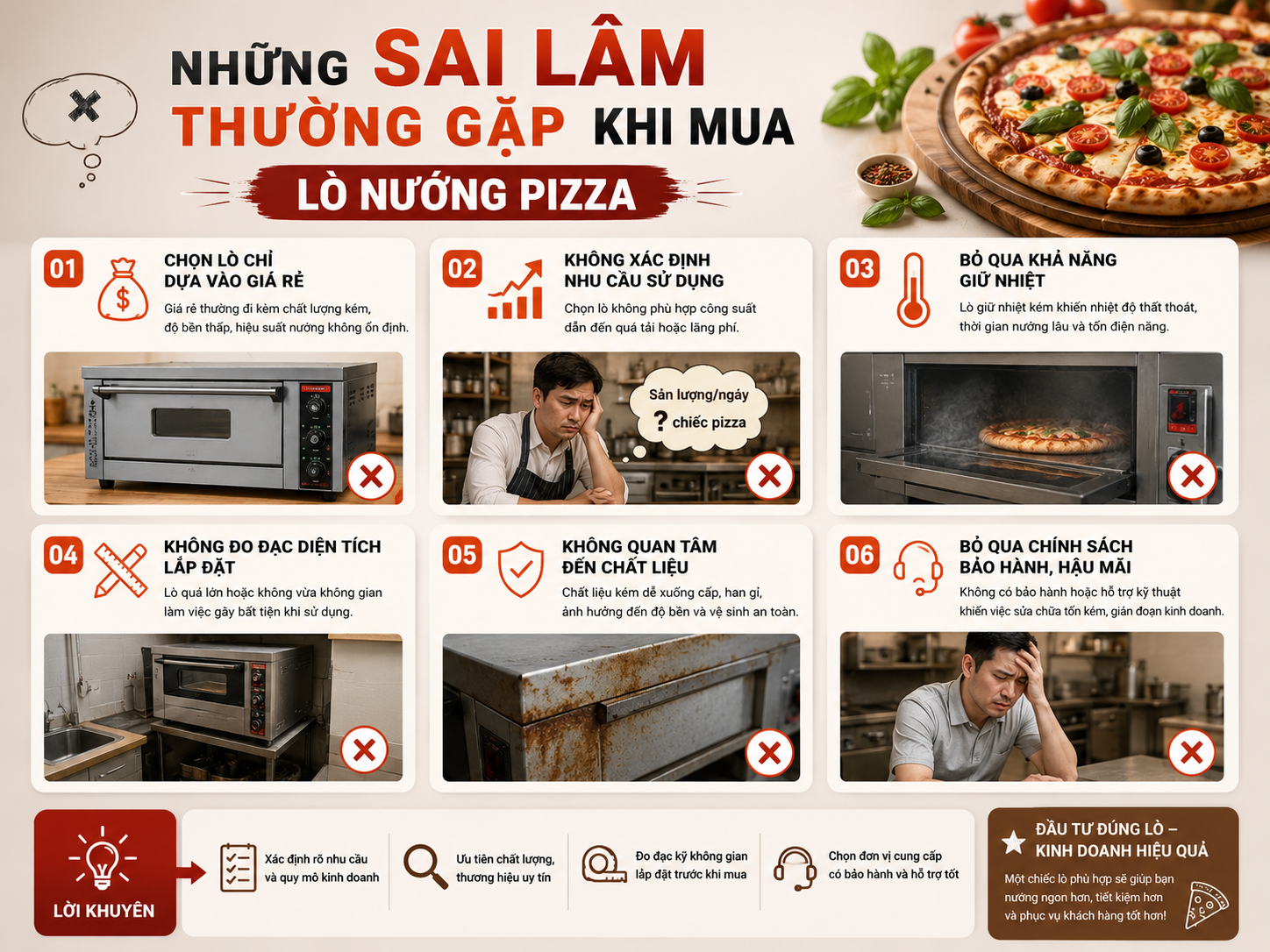 Những sai làm thường gặp khi mua lò nướng pizza