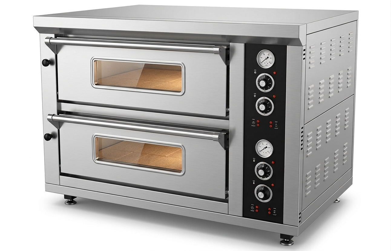 Lò nướng Pizza 2 tầng dùng điện Hongling PZE - 402A Chân thấp