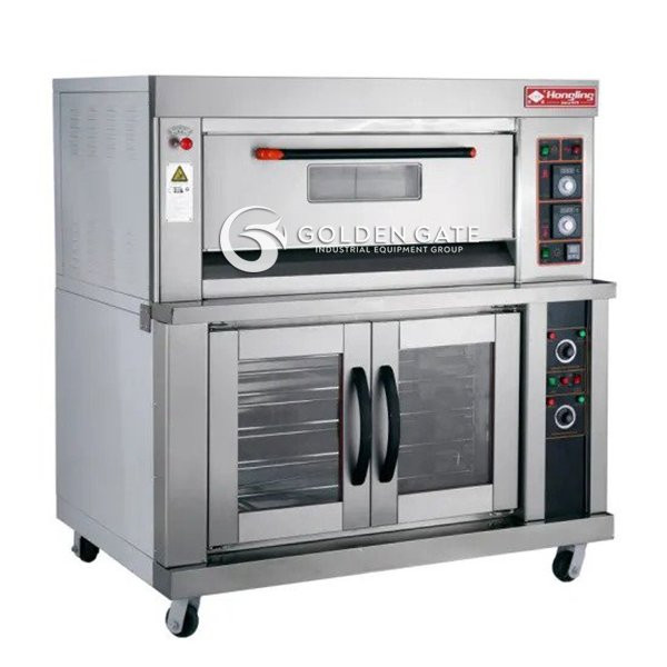 Lò nướng 1 tầng 2 khay dùng gas Hongling có ủ bột  Model HLY-102EP