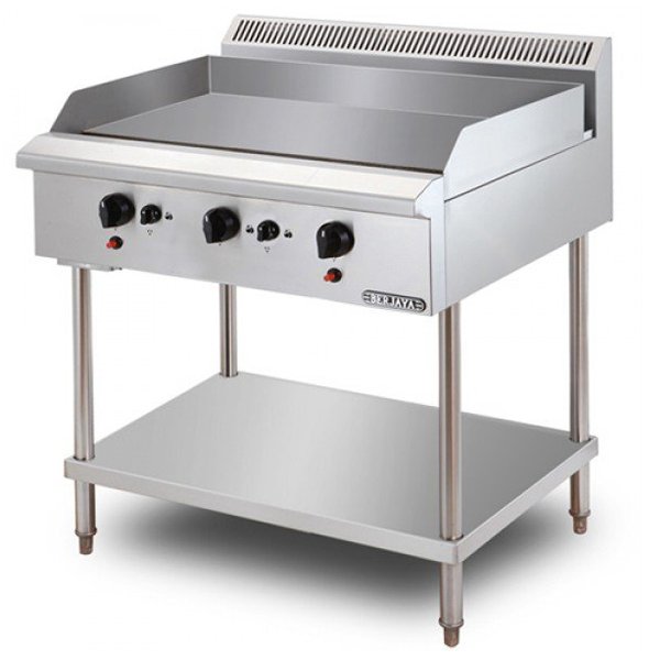 Bếp chiên phẳng dùng gas có chân đứng Berjaya GG3BFS-17