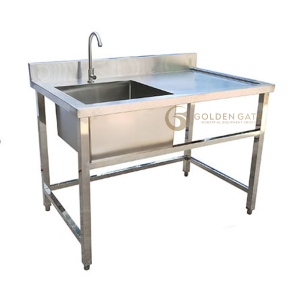 Chậu rửa đơn công nghiệp kèm bàn