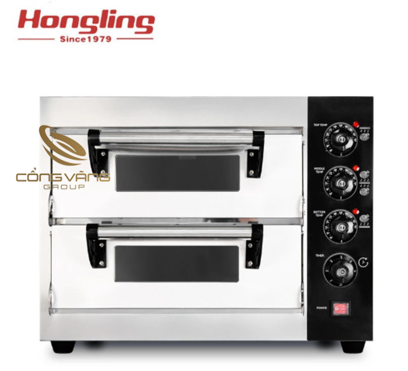 Lò nướng Pizza 2 tầng dùng điện Hongling  PZD-4040-02