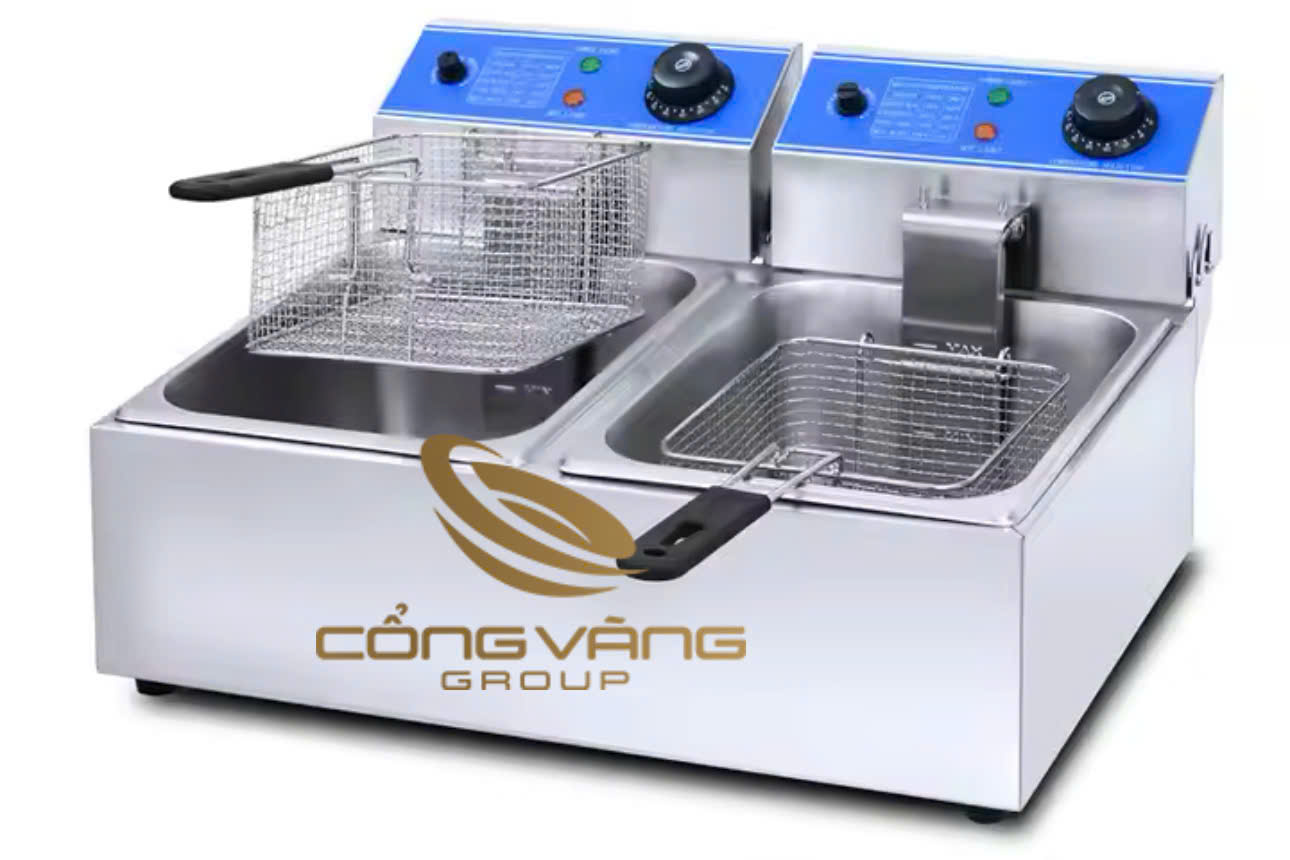 Bếp chiên nhúng đôi dùng điện ( có giới hạn nhiệt độ) HEF-82A