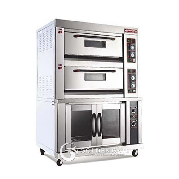 Lò nướng 2 tầng 4 khay dùng gas Hongling có ủ bột Model HLY-204EP