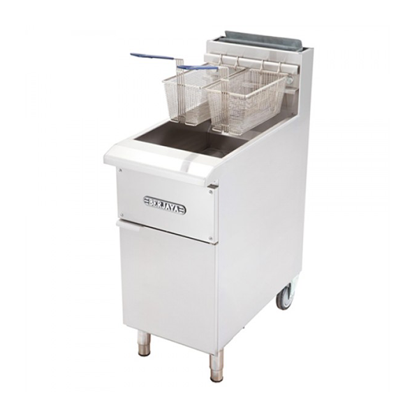 Bếp chiên nhúng đôi dùng gas có chân đứng Berjaya GDFE2BFS-17