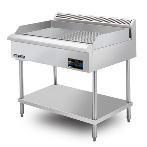 Bếp chiên nửa phẳng nửa nhám dùng điện có chân đứng Berjaya EG5250HRFS-17