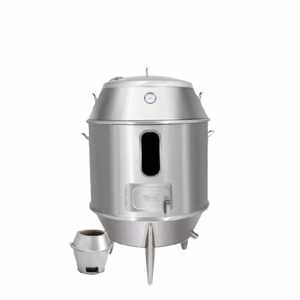 Lu quay gà vịt heo inox phi 80( Dùng than hoặc gas)