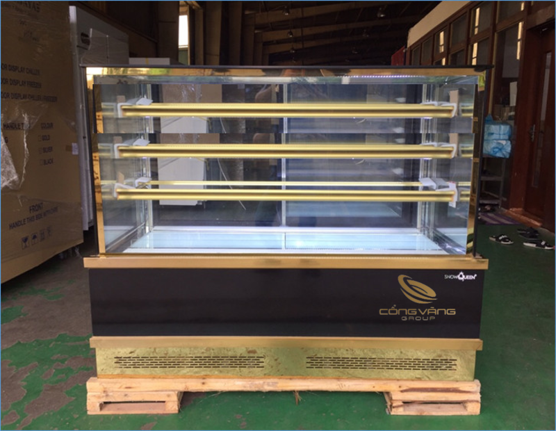 Tủ bánh kem 4 tầng kính vuông 1m5